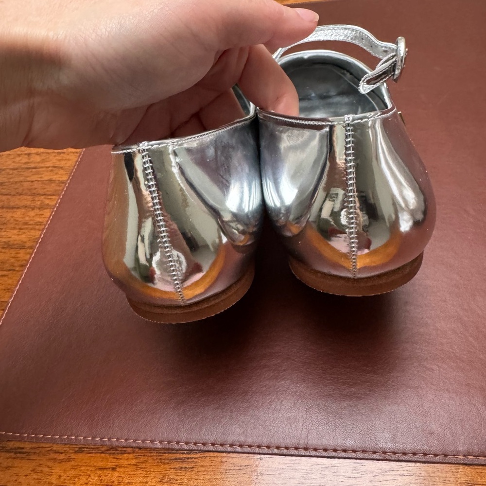 Larroude Silver Metallic Flats - Picture 5 of 10